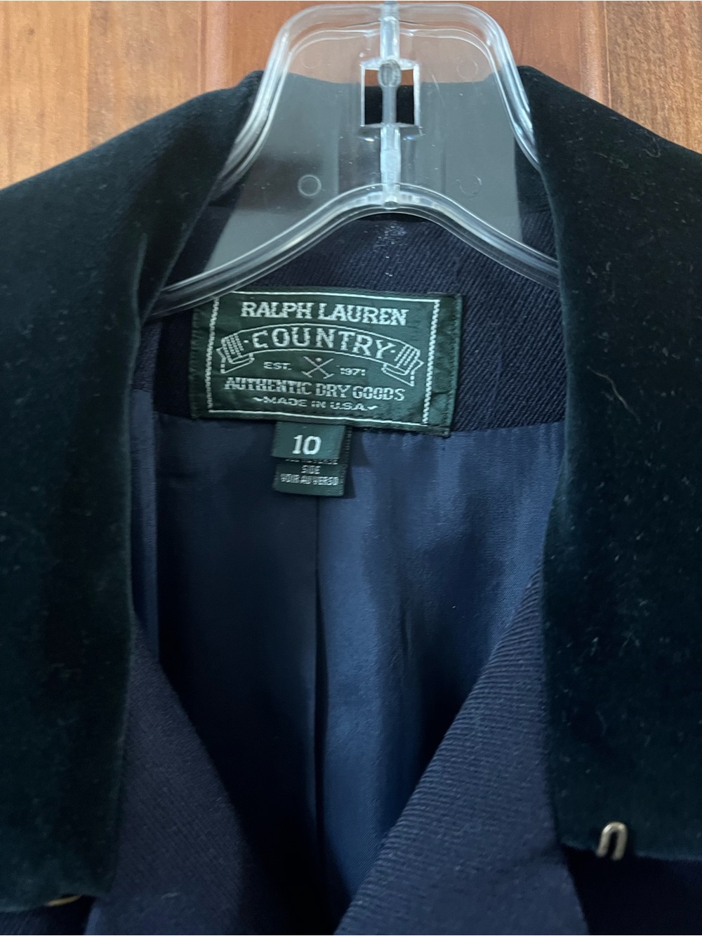 Vintage Ralph Lauren Country Wool Military Coat Velvet Collar NWT Size 10 RARE!! - Picture 15 of 16